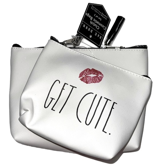 RAE DUNN Cosmetic Bags But First Make Up Get Cute - Picture 2 of 6